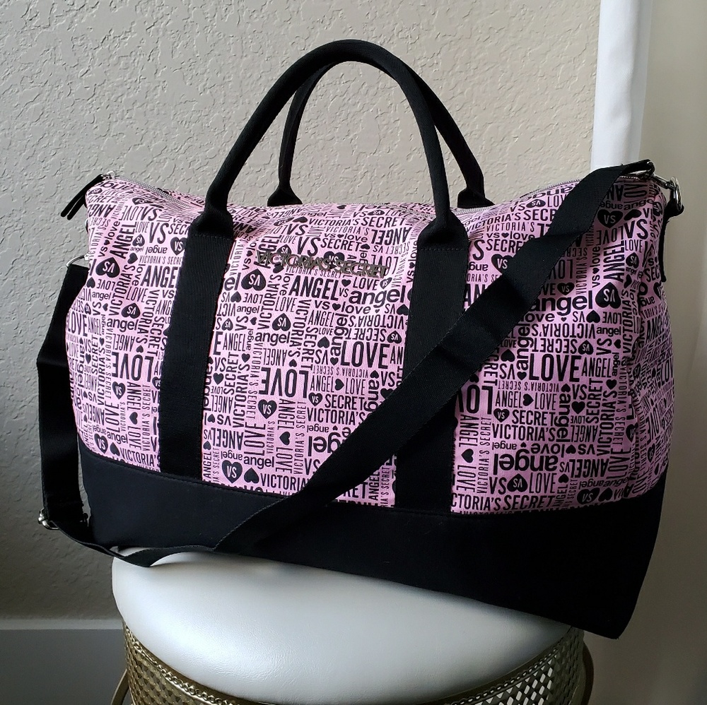 Victoria's Secret. Pink & Black Large Duffle Bag